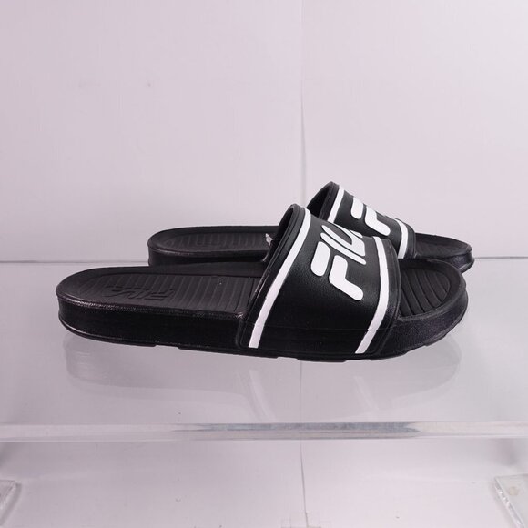 Fila Sleek Slide Sandals Black/White - Picture 2 of 9